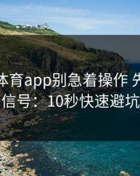 爱游戏体育app别急着操作 先看风险信号：10秒快速避坑