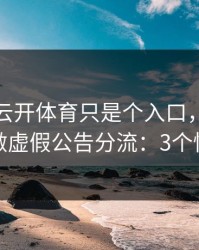 你以为云开体育只是个入口，其实它可能在做虚假公告分流：3个快速避坑