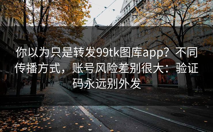 你以为只是转发99tk图库app？不同传播方式，账号风险差别很大：验证码永远别外发