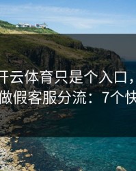 你以为开云体育只是个入口，其实它可能在做假客服分流：7个快速避坑